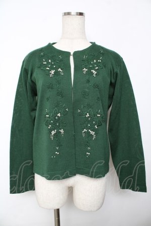 画像: powder / バラモチーフカーディガン F グリーン Y-25-11-30-095-LO-TO-SZ-ZY