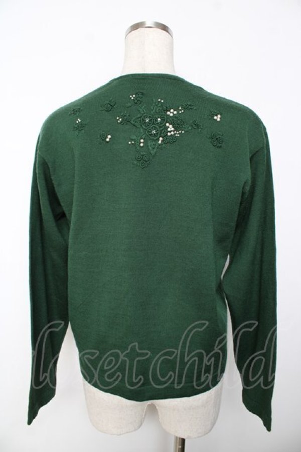画像2: powder / バラモチーフカーディガン F グリーン Y-25-11-30-095-LO-TO-SZ-ZY (2)