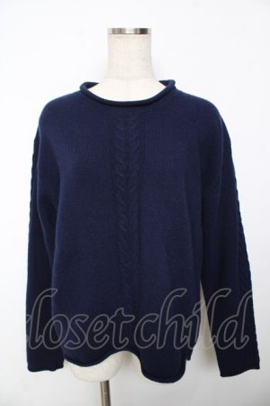 画像: powder / ウールニット F 紺 Y-25-11-30-101-LO-TO-SZ-ZY
