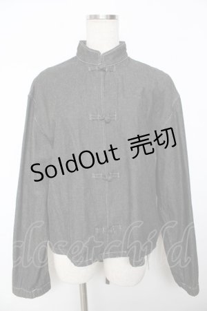 画像: powder / チャイナボタンジャケット F 黒 Y-25-11-30-104-LO-JA-SZ-ZS