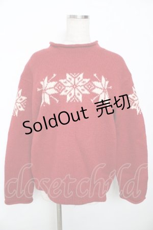 画像: powder / 結晶セーター F 赤 Y-25-11-30-107-LO-TO-SZ-ZY