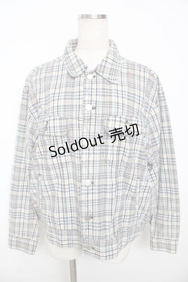 画像1: powder / チェック柄ジャケット F 黒ベース Y-25-11-30-108-LO-JA-SZ-ZY (1)