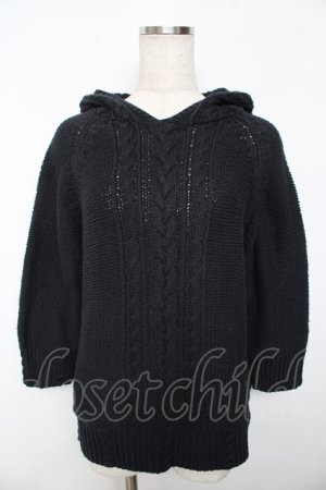 画像: powder / フーディニットトップス F 黒 Y-25-11-30-109-LO-JA-SZ-ZY