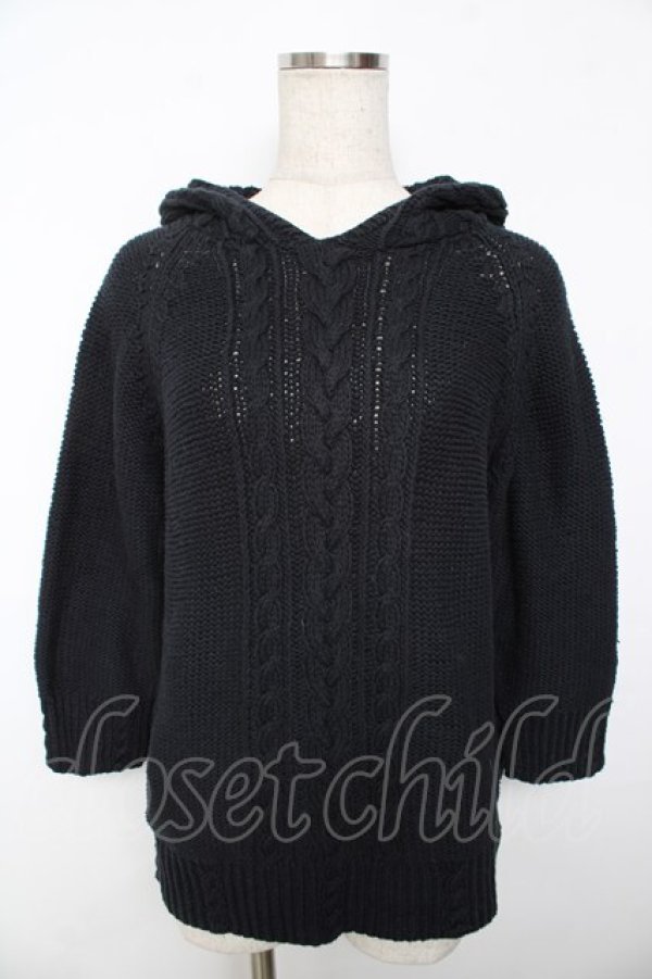 画像1: powder / フーディニットトップス F 黒 Y-25-11-30-109-LO-JA-SZ-ZY (1)