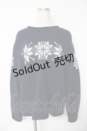 画像: powder / 結晶セーター F 紺 Y-25-11-30-112-LO-TO-SZ-ZY