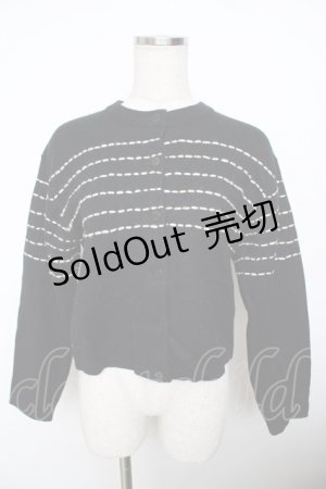 画像: powder / ステッチウールカーディガン F 黒 Y-25-11-30-114-LO-TO-SZ-ZY