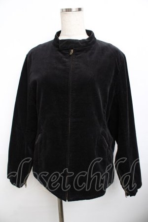画像: powder / ベルベットZIPブルゾン M 黒 Y-25-11-30-116-LO-JA-SZ-ZY