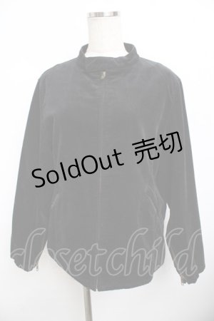 画像: powder / ベルベットZIPブルゾン M 黒 Y-25-11-30-116-LO-JA-SZ-ZY