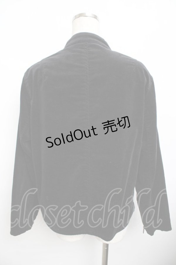 画像2: powder / ベルベットZIPブルゾン M 黒 Y-25-11-30-116-LO-JA-SZ-ZY (2)