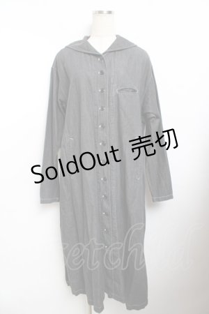 画像: powder / セーラーカラーシャツワンピース F 黒 Y-25-11-30-117-LO-OP-SZ-ZY