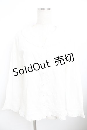 画像: powder / フリル長袖ブラウス F 白 Y-25-11-30-126-LO-JA-SZ-ZY
