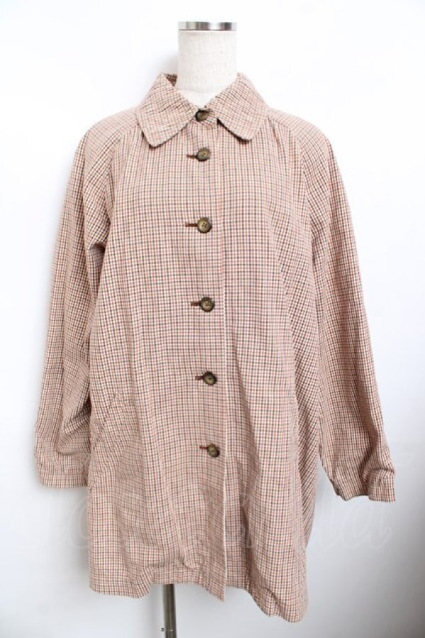 画像1: powder / チェック柄ジャケットコート F ブラウン系 Y-25-11-30-129-LO-CO-SZ-ZY (1)