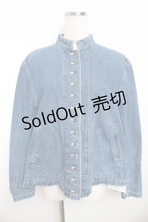 画像: powder / スタンドカラーデニムジャケット F ブルー Y-25-11-30-131-LO-JA-SZ-ZY