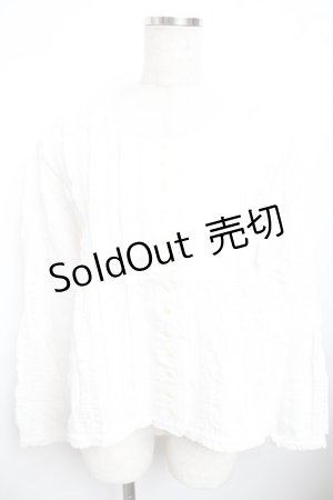 画像: KANEKO ISAO / 縦ピンタックフリルブラウス F 白 Y-25-11-30-134-EL-BL-SZ-ZY