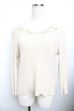 画像: INGEBORG / モチーフ使いテレコニットソー F 生成り Y-25-11-30-135-LO-TO-SZ-ZY