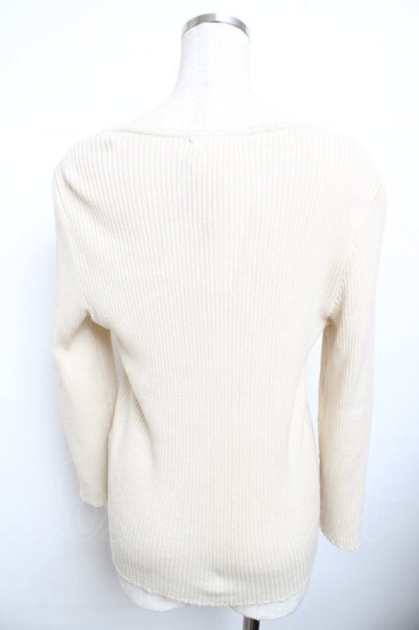 画像2: INGEBORG / モチーフ使いテレコニットソー F 生成り Y-25-11-30-135-LO-TO-SZ-ZY (2)