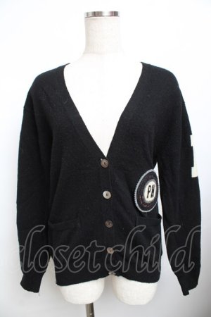 画像: PINK HOUSE / ワッペン付きニットカーディガン F 黒 Y-25-11-30-138-LO-TO-SZ-ZY