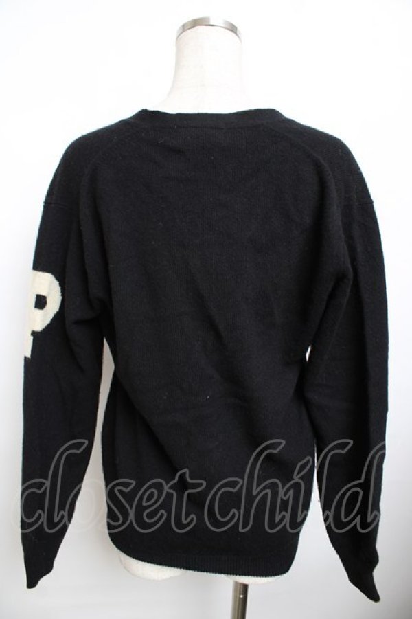 画像2: PINK HOUSE / ワッペン付きニットカーディガン F 黒 Y-25-11-30-138-LO-TO-SZ-ZY (2)