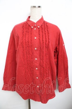 画像: PINK HOUSE / フロントフリルソフトデニムシャツ F 赤 Y-25-11-30-139-LO-BL-SZ-ZY