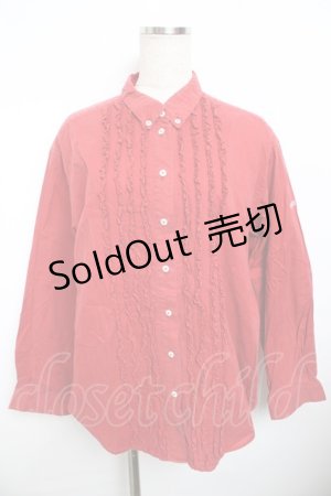 画像: PINK HOUSE / フロントフリルソフトデニムシャツ F 赤 Y-25-11-30-139-LO-BL-SZ-ZY