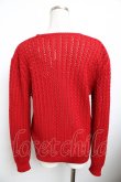画像2: PINK HOUSE / 透かしニットカーディガン F 赤 Y-25-11-30-144-LO-TO-SZ-ZY (2)