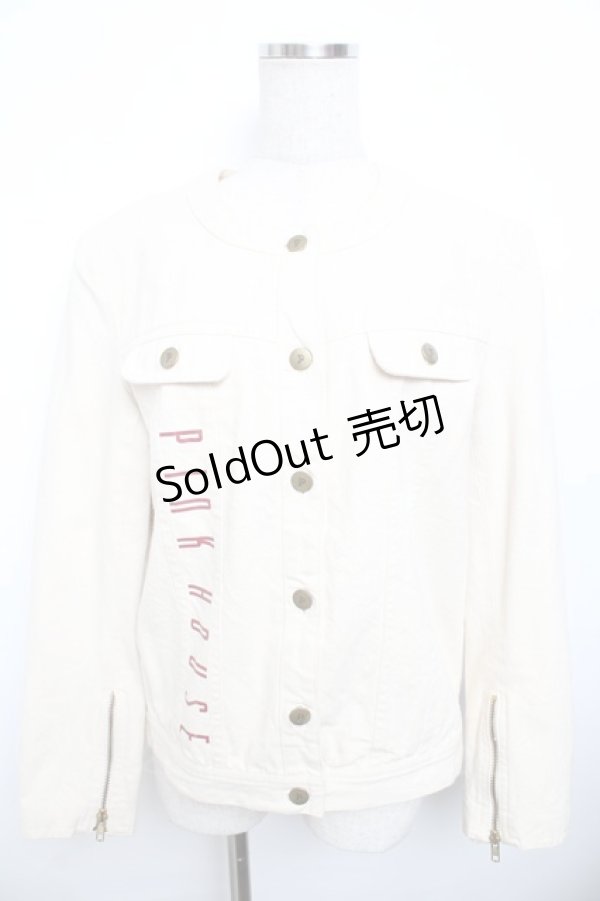 画像1: PINK HOUSE / ロゴプリントジャケット F 生成り Y-25-11-30-146-LO-JA-SZ-ZY (1)