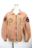 画像1: PINK HOUSE / ワッペンZIPブルゾン F ブラウン Y-25-11-30-147-LO-CO-SZ-ZY (1)