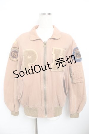 画像: PINK HOUSE / ワッペンZIPブルゾン F ブラウン Y-25-11-30-147-LO-CO-SZ-ZY