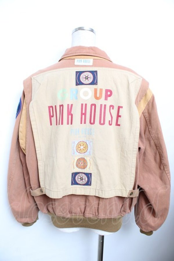画像2: PINK HOUSE / ワッペンZIPブルゾン F ブラウン Y-25-11-30-147-LO-CO-SZ-ZY (2)