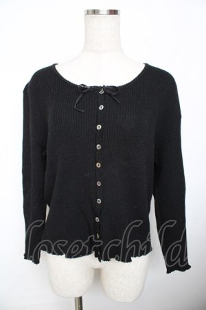 画像: PINK HOUSE / リブカーディガン F 黒 Y-25-11-30-150-LO-TO-SZ-ZY