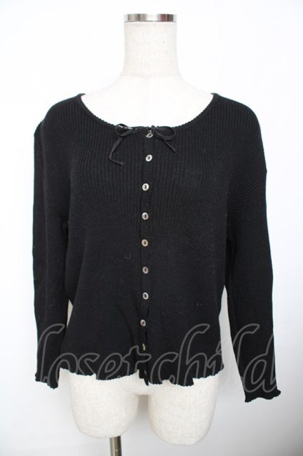 画像1: PINK HOUSE / リブカーディガン F 黒 Y-25-11-30-150-LO-TO-SZ-ZY (1)