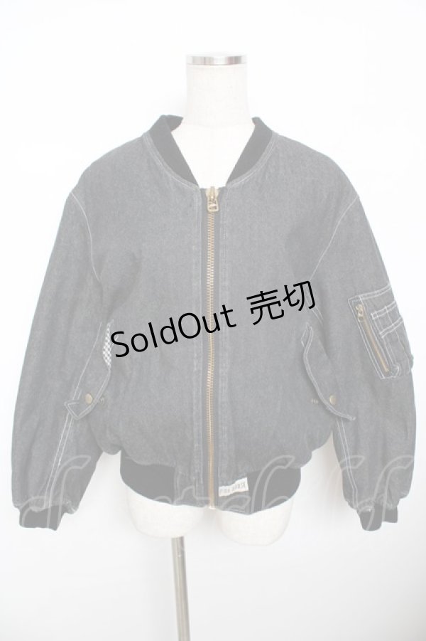 画像1: PINK HOUSE / リボンモチーフ付きブルゾン F 黒 Y-25-11-30-154-LO-JA-SZ-ZY (1)