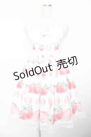 画像: Baby Cat Dress / いちごジャンパースカート M 白 Y-25-11-30-157-LO-OP-SZ-ZY