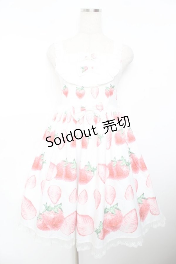 画像1: Baby Cat Dress / いちごジャンパースカート M 白 Y-25-11-30-157-LO-OP-SZ-ZY (1)