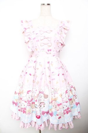 画像: axes femme kawaii / ダイナーカフェジャンパースカート M ピンク Y-25-11-30-159-AX-OP-SZ-ZY