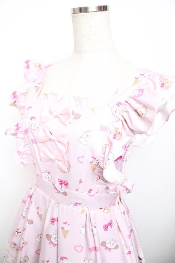 画像3: axes femme kawaii / ダイナーカフェジャンパースカート M ピンク Y-25-11-30-159-AX-OP-SZ-ZY (3)