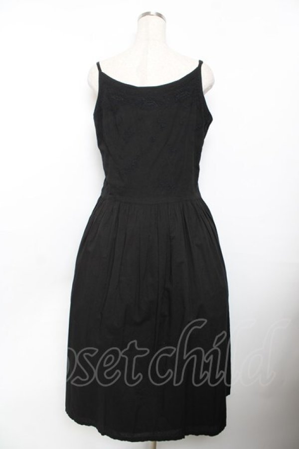 画像2: powder / 刺繍入りキャミワンピース F 黒 Y-25-11-30-160-LO-OP-SZ-ZY (2)