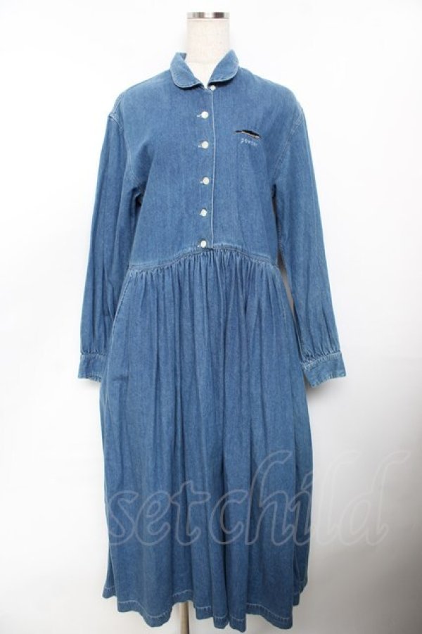 画像1: powder / くじら刺繍ソフトデニムワンピース F ウォッシュ Y-25-11-30-165-LO-OP-SZ-ZY (1)