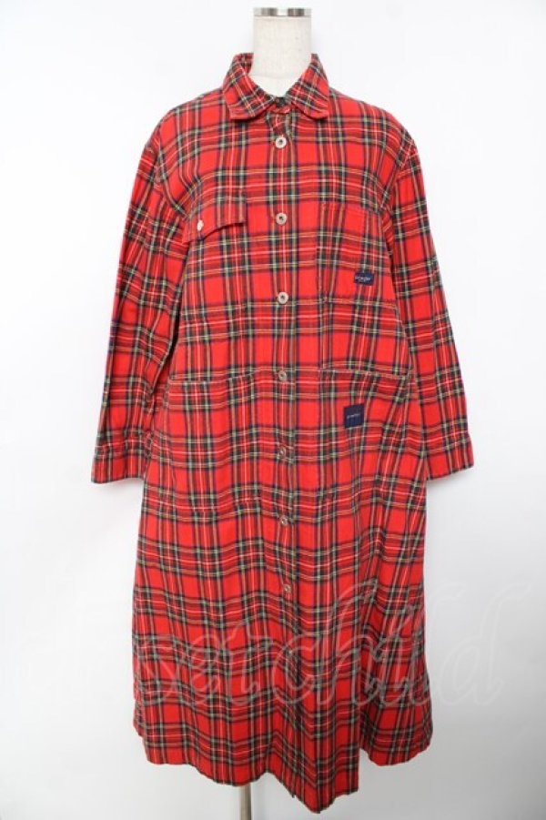 画像1: powder / タータンチェック柄ワンピース F 赤 Y-25-11-30-169-LO-OP-SZ-ZY (1)