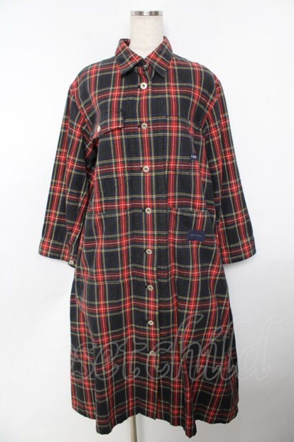 画像1: powder / タータンチェック柄ワンピース F 黒 Y-25-11-30-170-LO-OP-SZ-ZY (1)