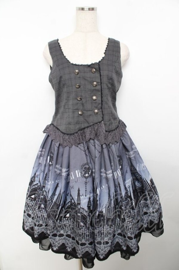 画像1: axes femme kawaii / ミスティックノクターンワンピース M グレー Y-25-11-30-184-AX-OP-SZ-ZY (1)