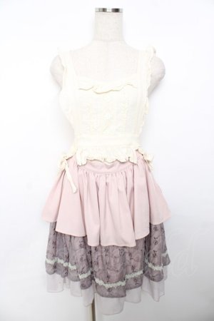 画像: axes femme kawaii / エプロン風ジャンパースカート M 淡ピンク Y-25-11-30-187-AX-OP-SZ-ZY