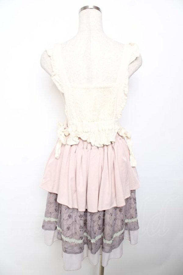 画像2: axes femme kawaii / エプロン風ジャンパースカート M 淡ピンク Y-25-11-30-187-AX-OP-SZ-ZY (2)