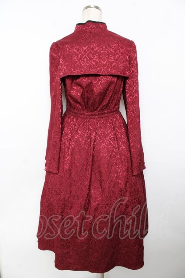 画像2: axes femme POETIQUE / チャイナスリット袖ロングワンピース M ワイン Y-25-11-30-194-AX-OP-SZ-ZY (2)