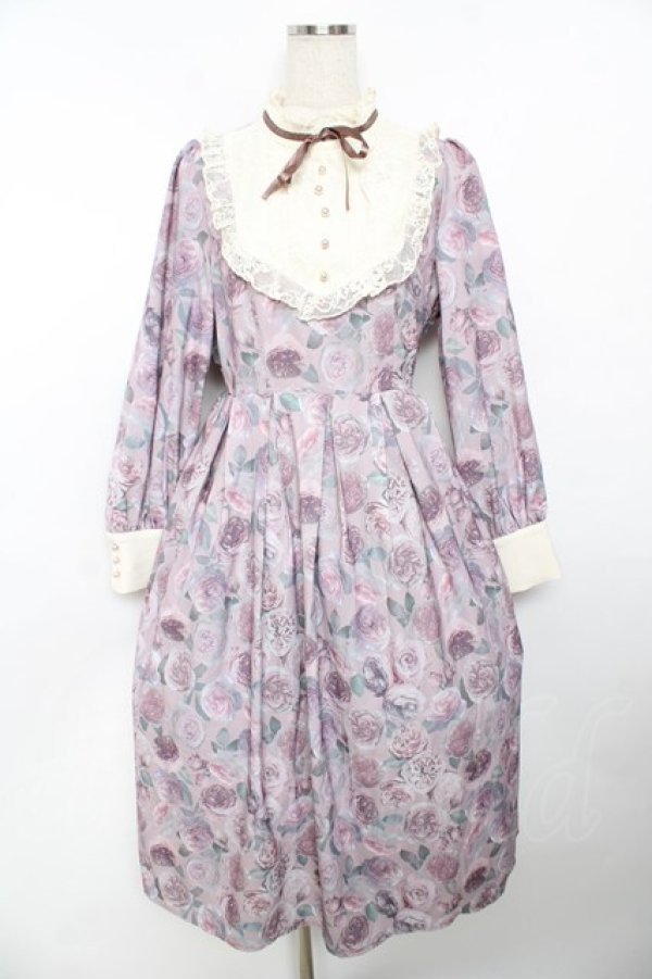 画像1: axes femme / ラヴィアンローズ柄ワンピース F ピンク Y-25-11-30-197-AX-OP-SZ-ZY (1)