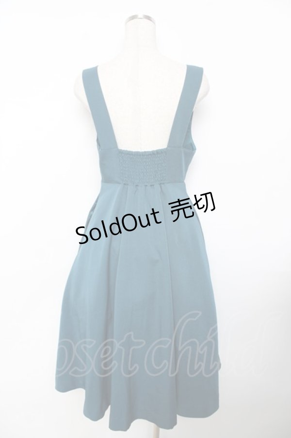 画像2: F i.n.t / チェーンビット使いディープVネックジャンパースカート  グリーン Y-25-11-30-201-CA-OP-SZ-ZY (2)