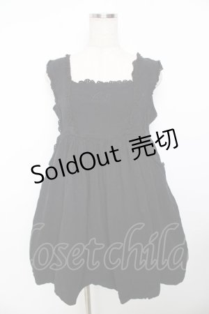 画像: CHOKER BUNNY / ロゴ刺繍ジャンパースカート XL 黒 Y-25-11-30-204-LO-OP-SZ-ZY