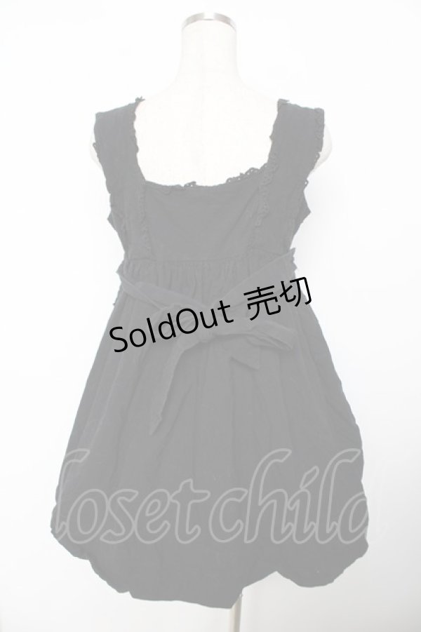 画像2: CHOKER BUNNY / ロゴ刺繍ジャンパースカート XL 黒 Y-25-11-30-204-LO-OP-SZ-ZY (2)