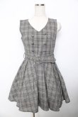 画像1: evelyn / チェックベルトワンピース M ブラウン Y-25-11-30-206-LO-OP-SZ-ZY (1)