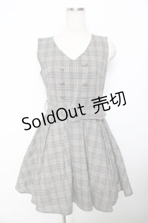 画像: evelyn / チェックベルトワンピース M ブラウン Y-25-11-30-206-LO-OP-SZ-ZY